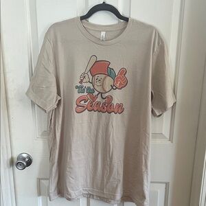 Bella Canvas Beige Graphic 'Tis the Season Baseball Tee